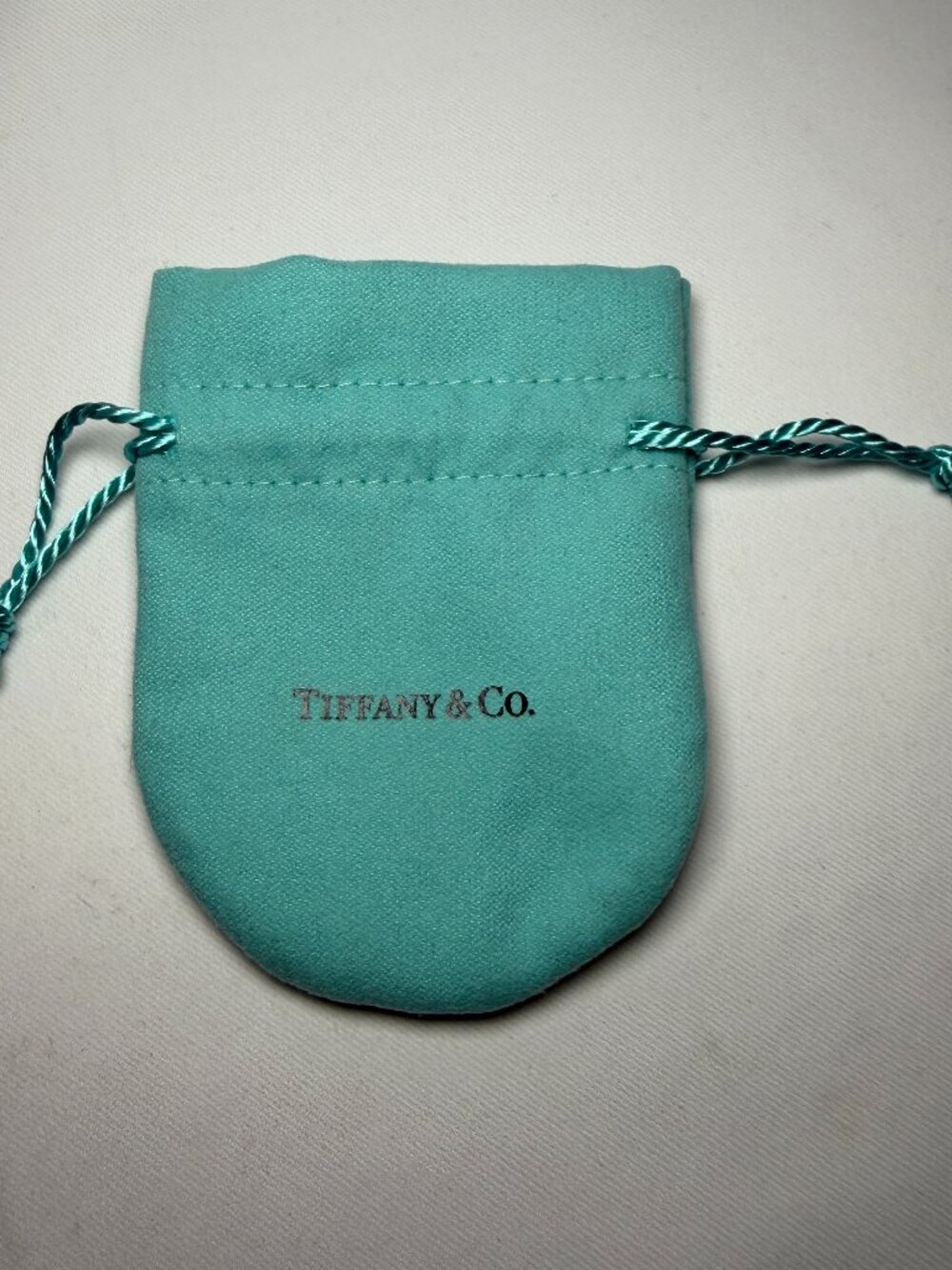 Tiffany & Co. Small Blue Drawstring Jewelry Pouch Microsuede Velvet Felt 3.5"x3"
